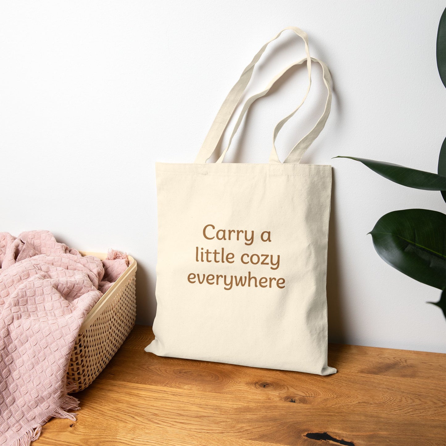 Cozy Bear Tote Bag with Quote – Eco-Friendly Shopping & Gift Bag
