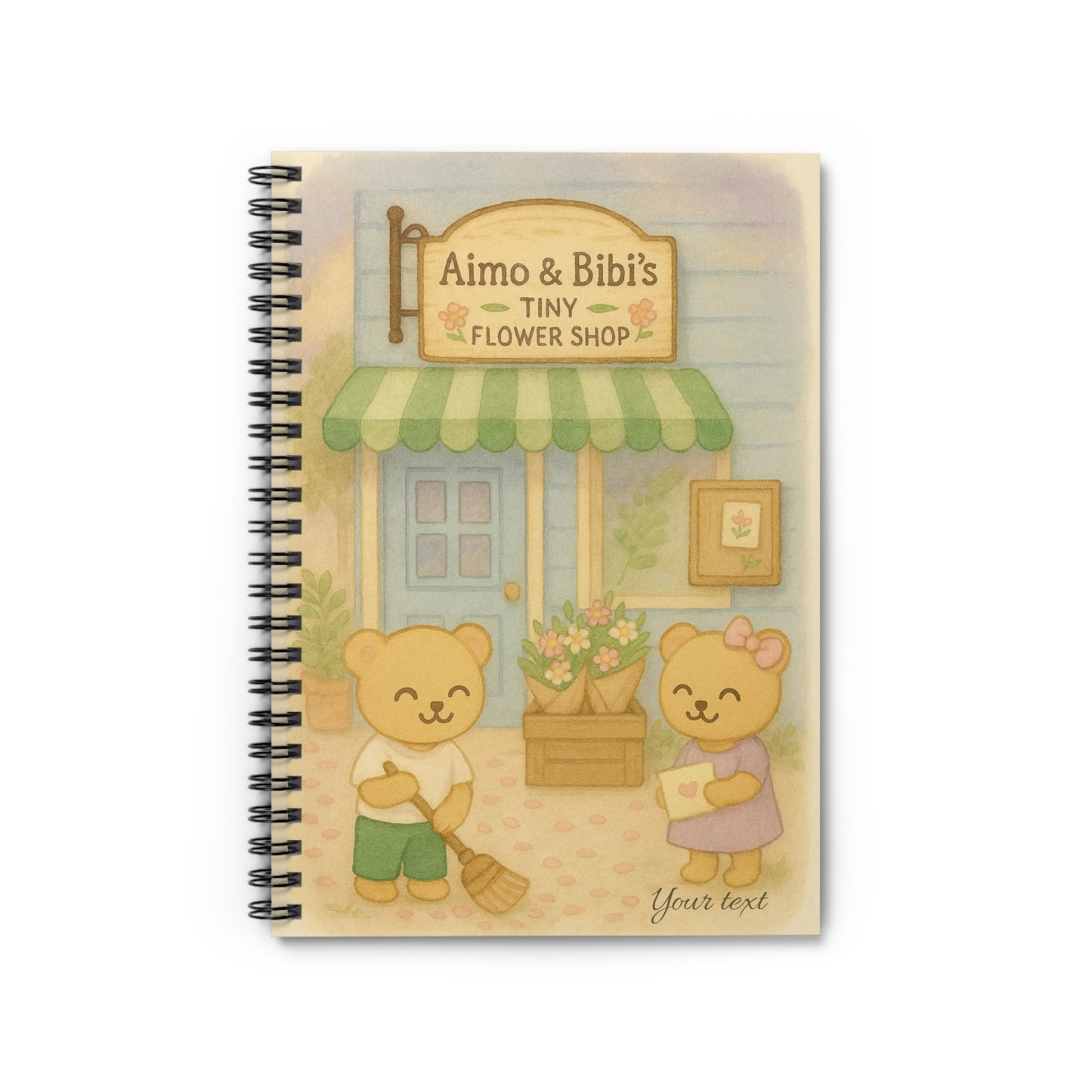 Tiny Flower Shop Spiral Notebook – Cute Bear Kids Journal Gift