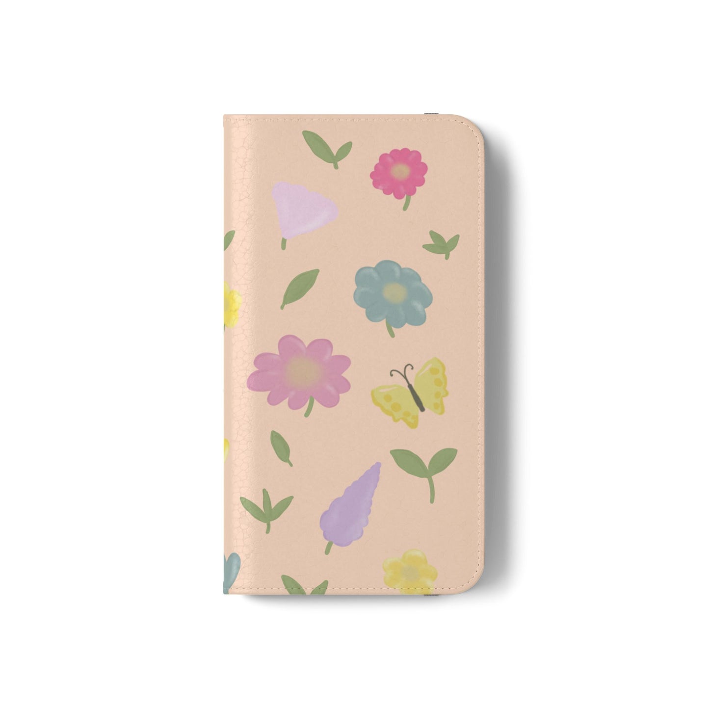 Floral Butterfly Flip Case - Vibrant Phone Wallet Cover for Nature Lovers