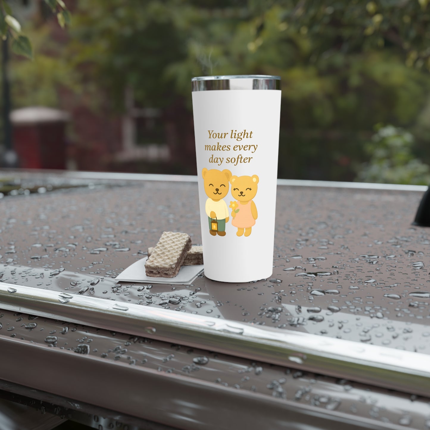 Cozy Bear Tumbler with Quote – Insulated Mug for Daily Inspiration