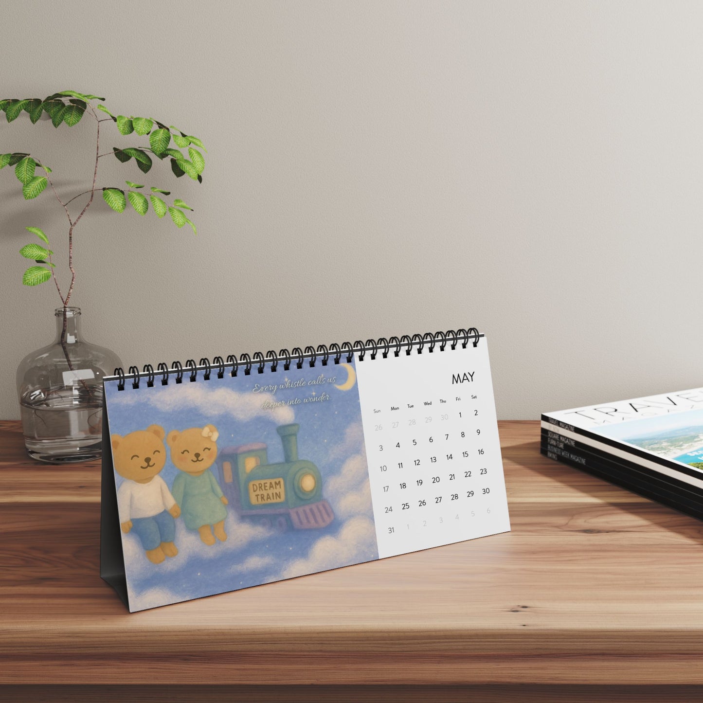 Whispers of a Dream 2026 Desk Calendar | Dream Train Cozy Planner Gift