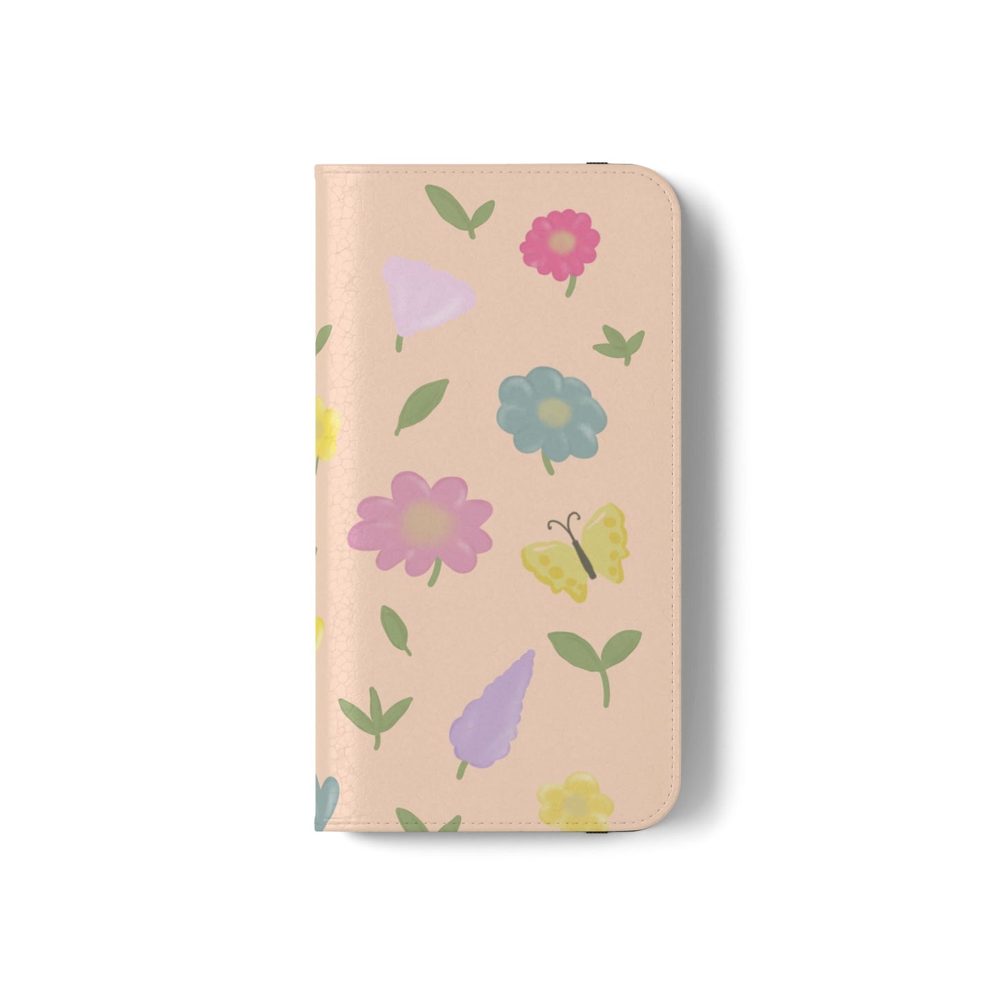 Floral Butterfly Flip Case - Vibrant Phone Wallet Cover for Nature Lovers
