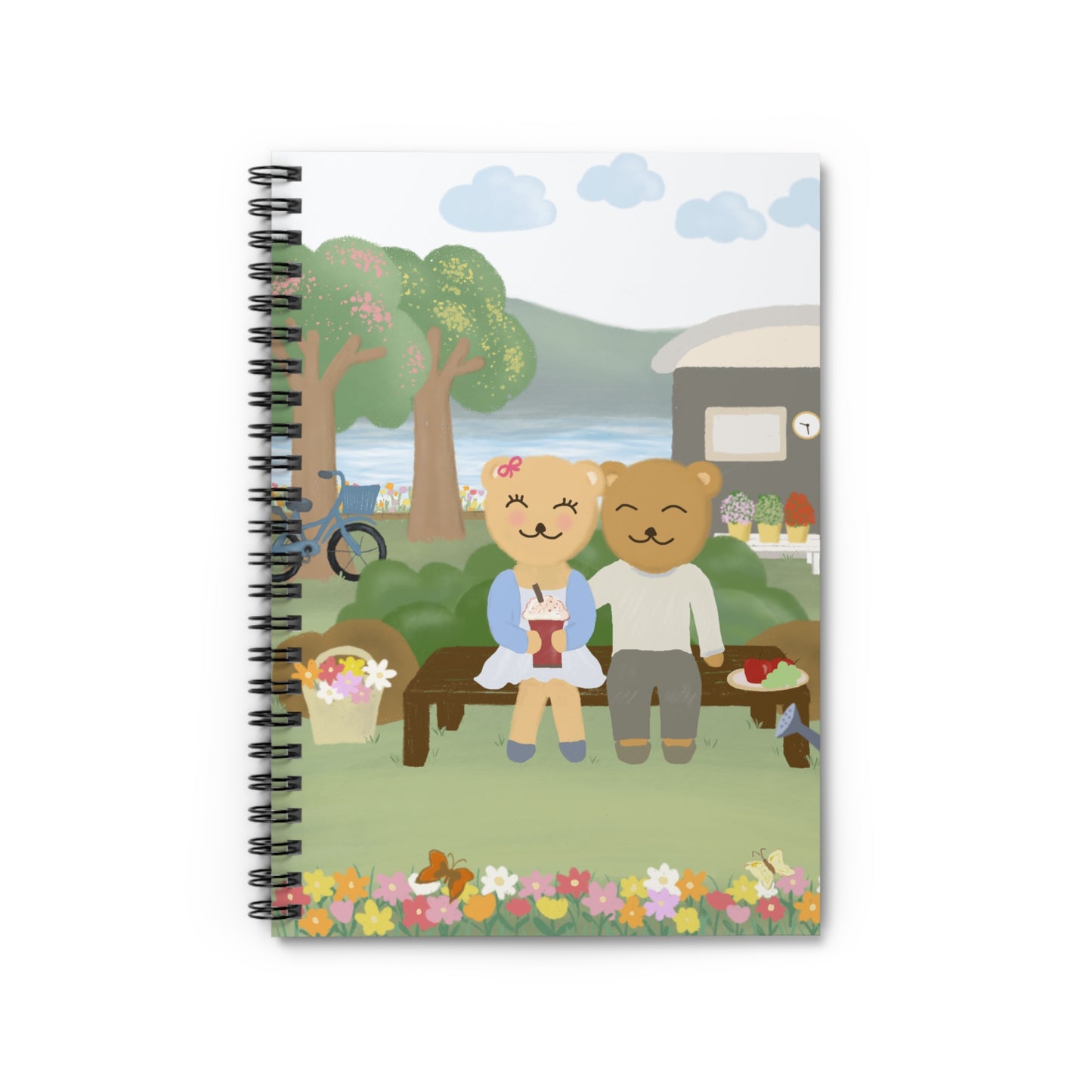 Cute Couples Spiral Notebook - Adorable Bear Design for Love Notes & Creative Journaling