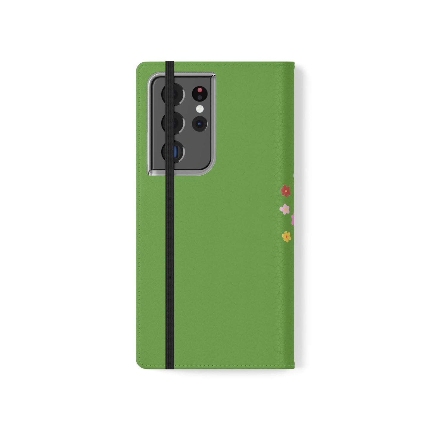 Lovely Day Flip Case for iPhone & Samsung - Cute Floral Bear Design (Green)