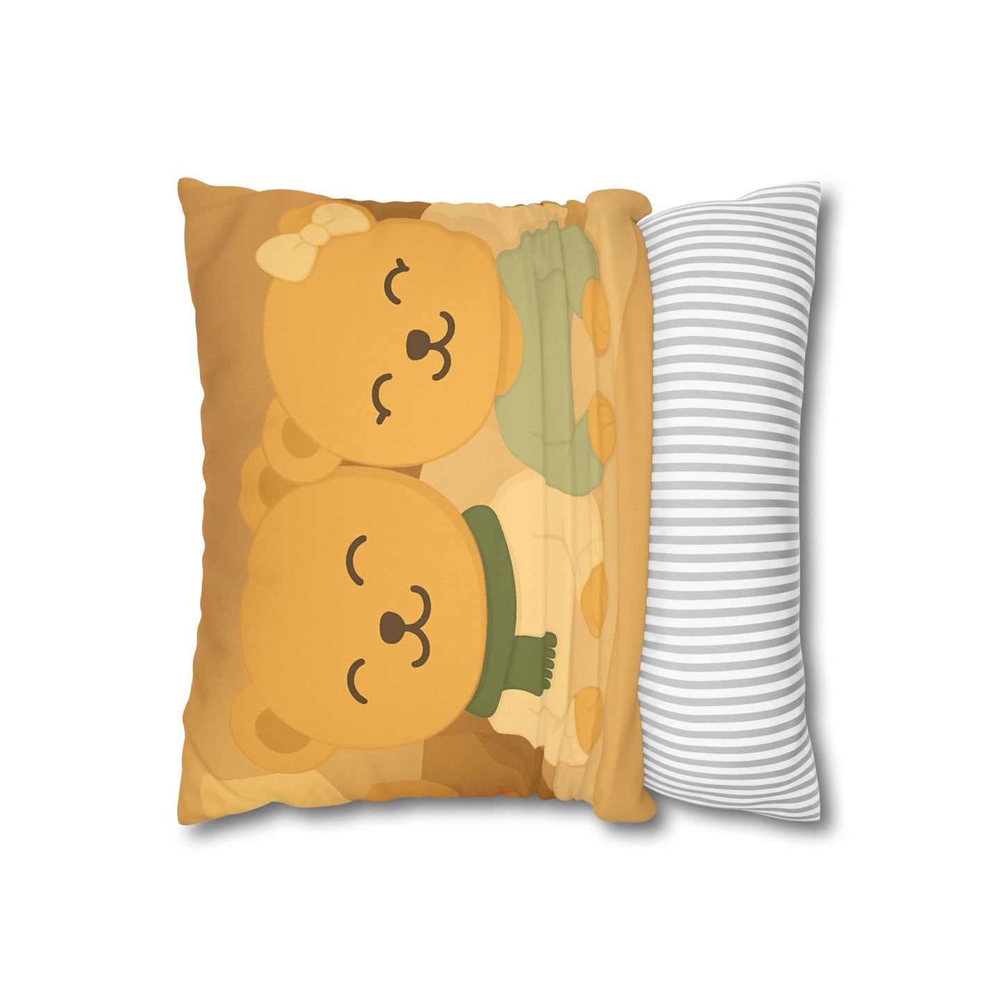 Cozy Bear Pillow Cover with Quote – Soft Cushion for Cozy Home Decor