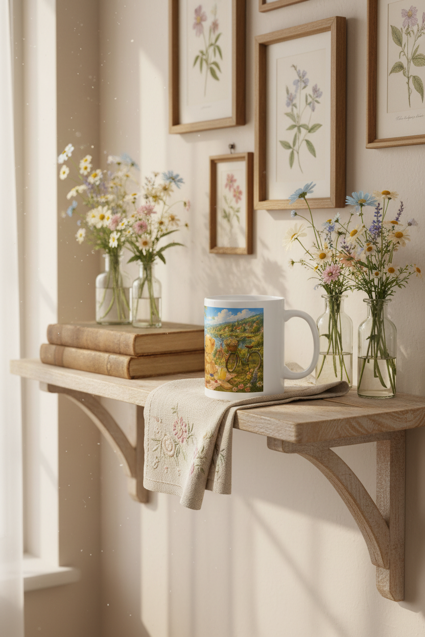 The Days We Keep Ceramic Mug | Cozy Summer Picnic Coffee Cup