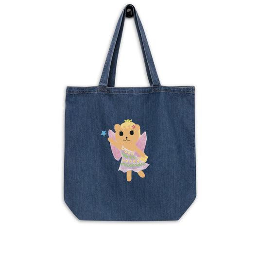 Organic denim tote bag