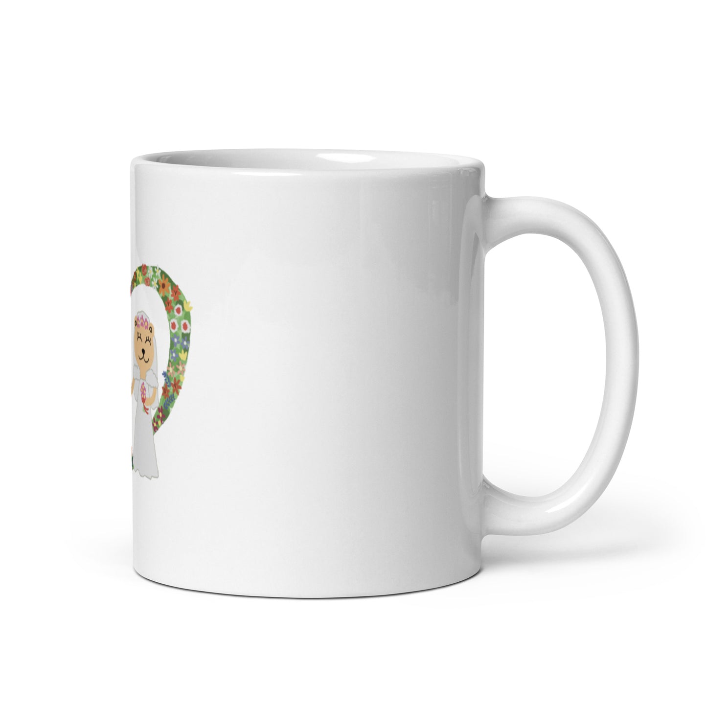 White glossy mug