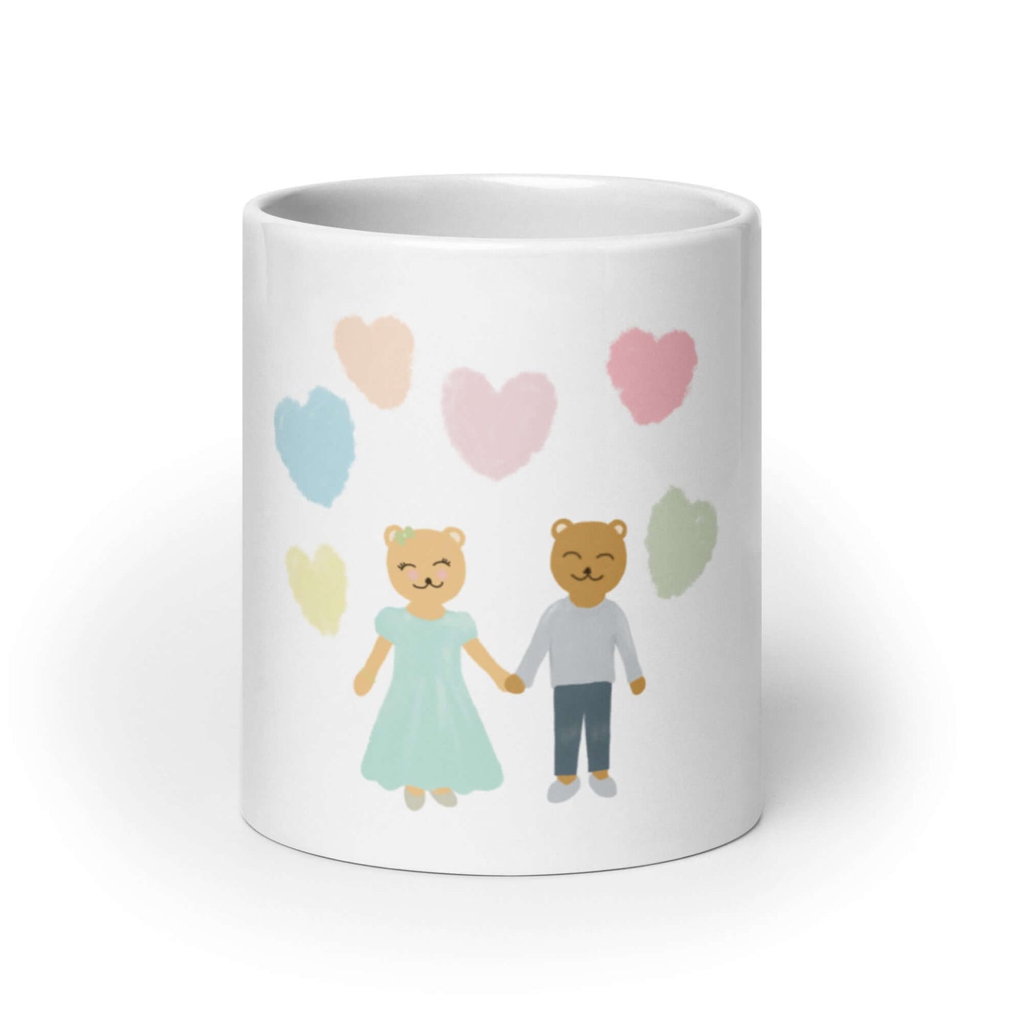 White glossy mug